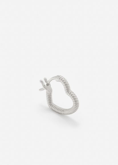 MINI CRÉOLE COEUR RAYURES OR BLANC