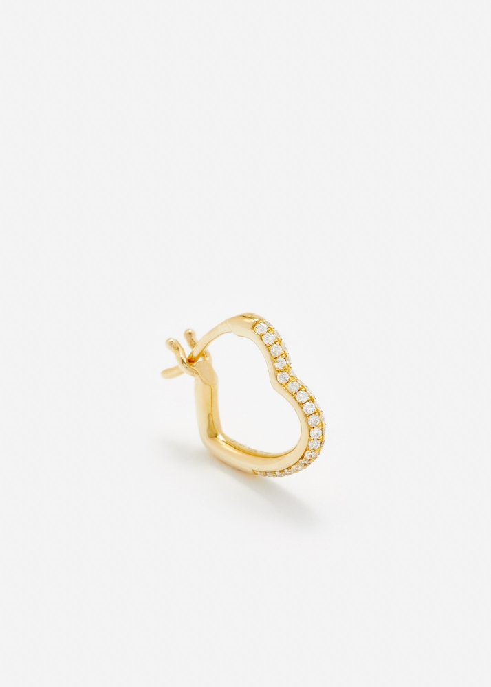 MINI CRÉOLE COEUR DIAMANTS OR JAUNE