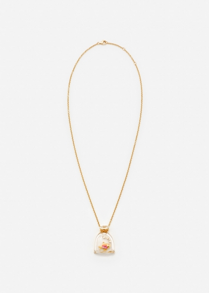 COLLIER POISSON ROUGE OR JAUNE