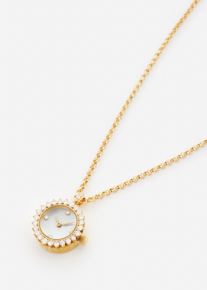 PENDENTIF L'HORLOGE DIAMANTS OR JAUNE