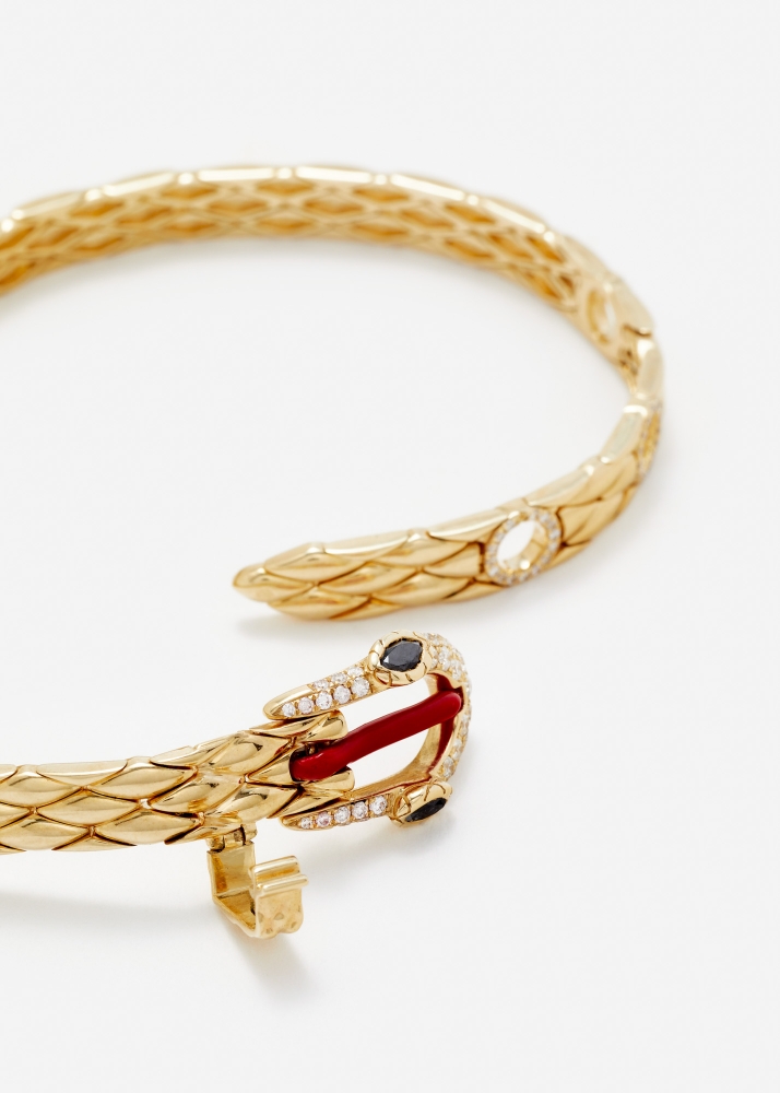 BRACELET PYTHON GOLD OR JAUNE