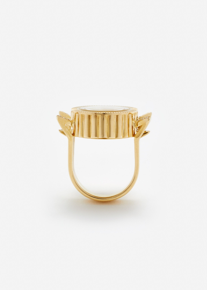 BAGUE MONTRE L'HORLOGE CRABE OR JAUNE