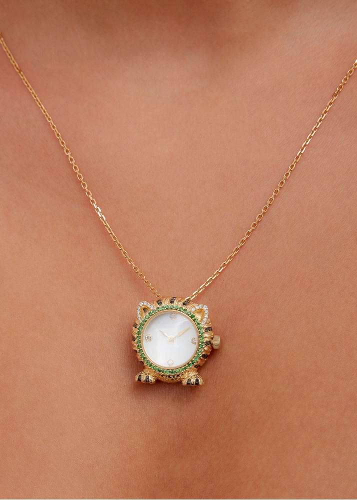 PENDENTIF L'HORLOGE PAPATTE OR JAUNE