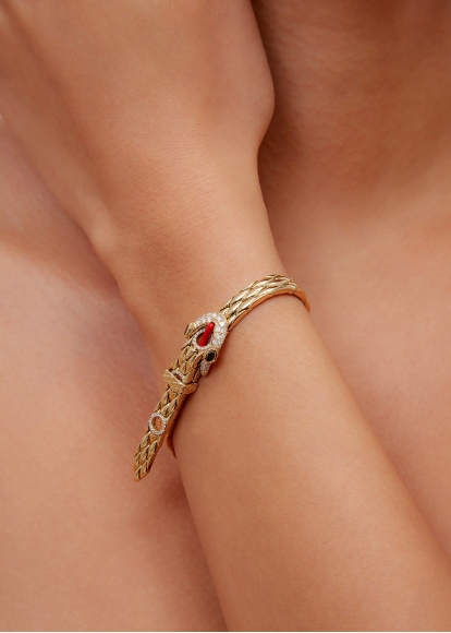 BRACELET PYTHON GOLD OR JAUNE