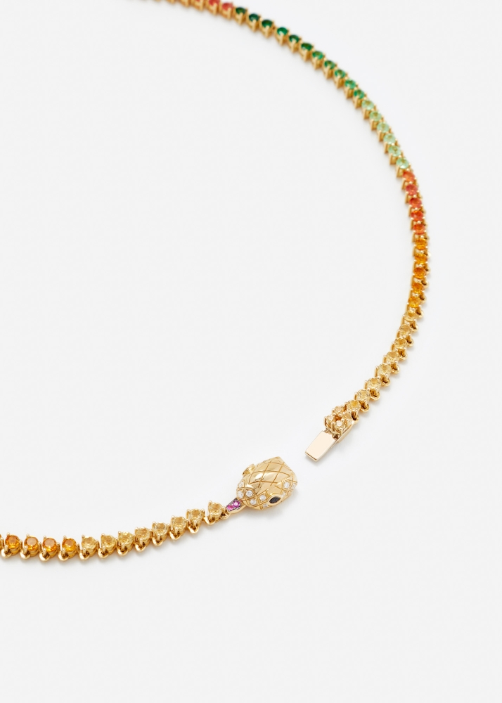 COLLIER RIVIÈRE PYTHON COULEUR OR JAUNE