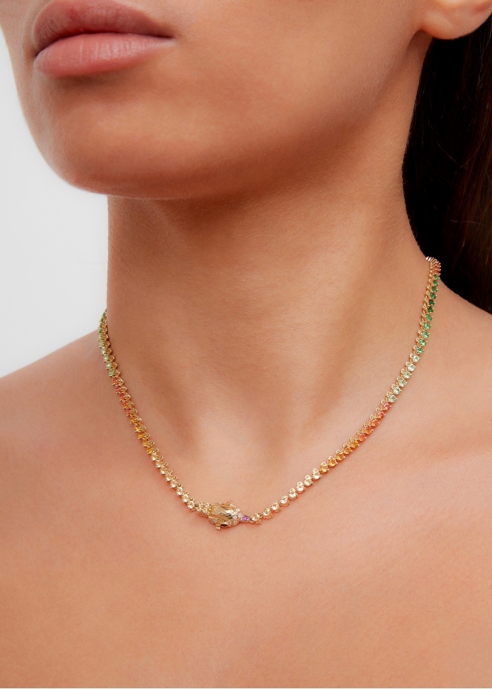 COLLIER RIVIÈRE PYTHON COULEUR OR JAUNE