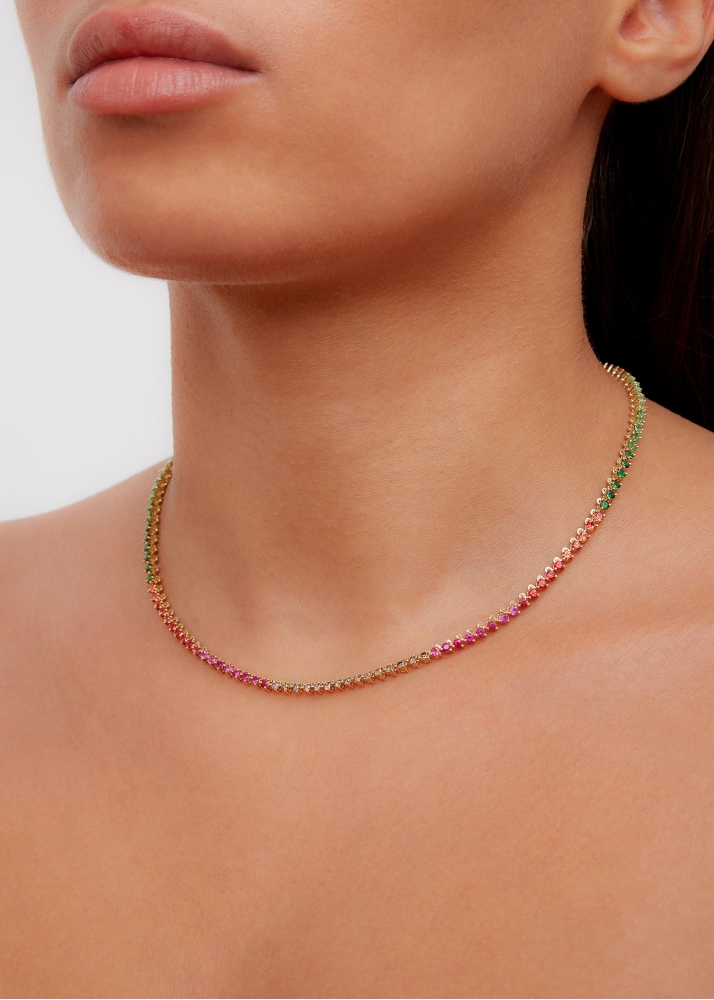 COLLIER RIVIÈRE PYTHON COULEUR OR JAUNE