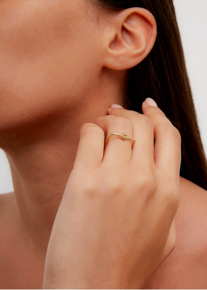 MINI BAGUE GOUSSET GOLD CORAIL OR JAUNE