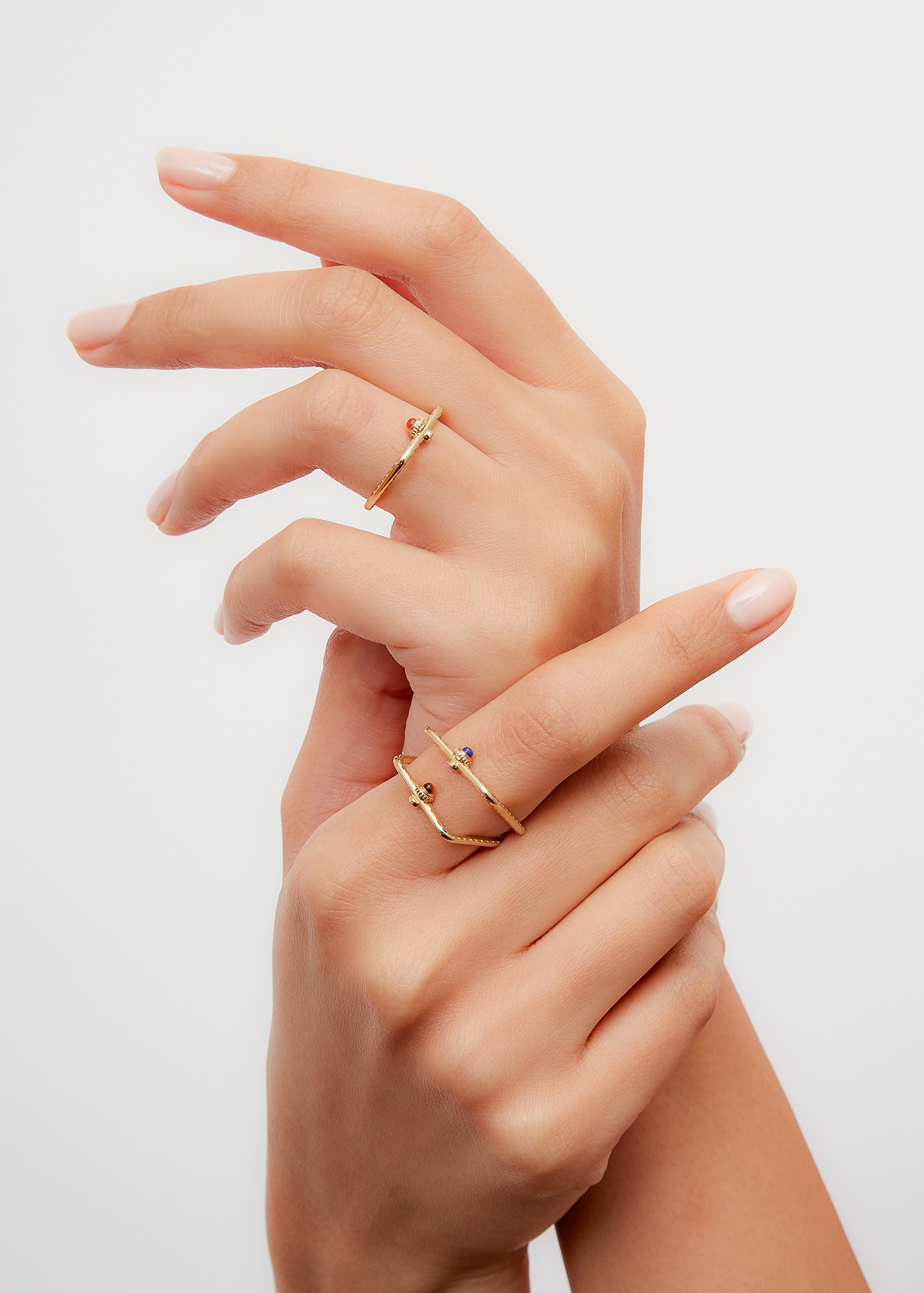 MINI BAGUE GOUSSET GOLD CORAIL OR JAUNE