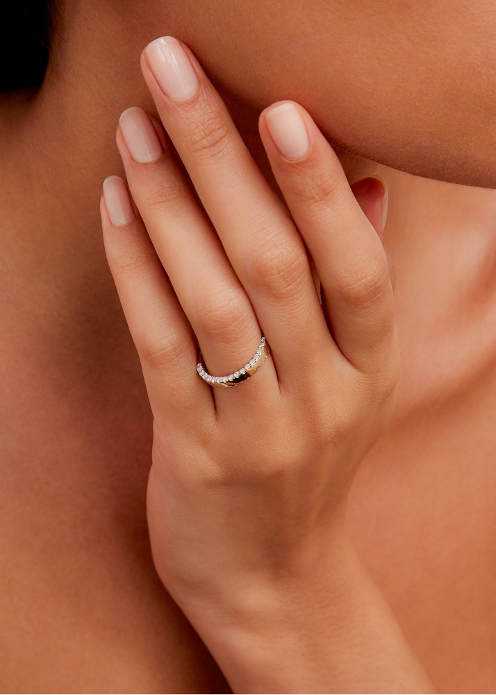 BAGUE GRIGNOTÉE PM OR JAUNE