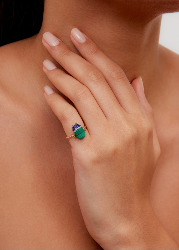 MINI BAGUE SCARABÉE OR JAUNE