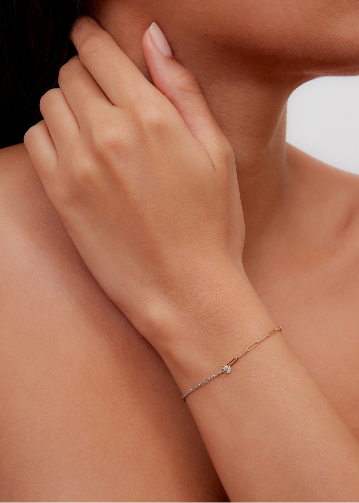 BRACELET SOLITAIRE DIAMANT POIRE PM 2 ORS