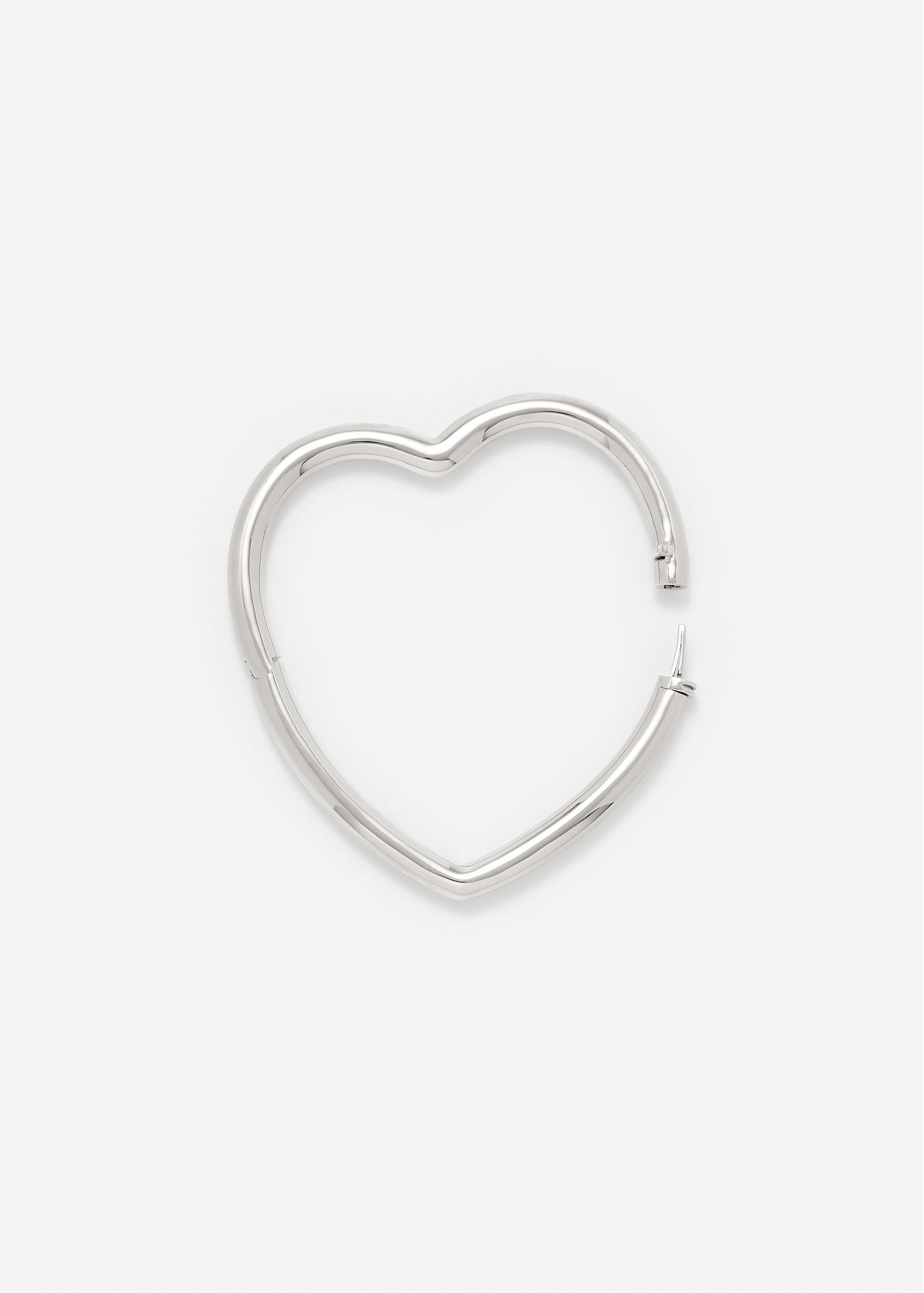 BRACELET JONC COEUR LISSE GM OR BLANC
