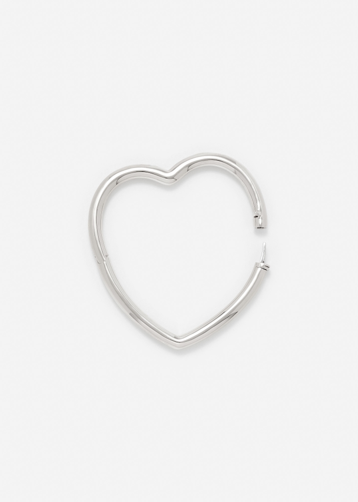 BRACELET JONC COEUR LISSE GM OR BLANC