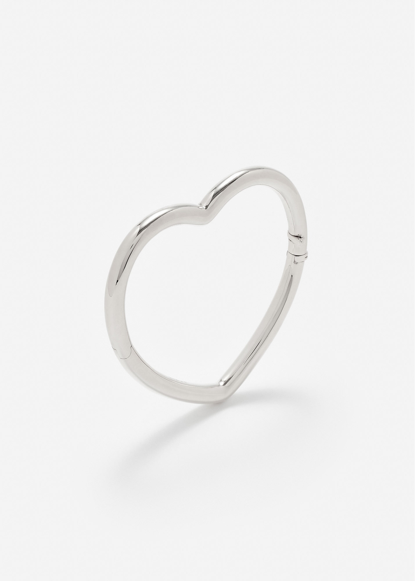 BRACELET JONC COEUR LISSE GM OR BLANC