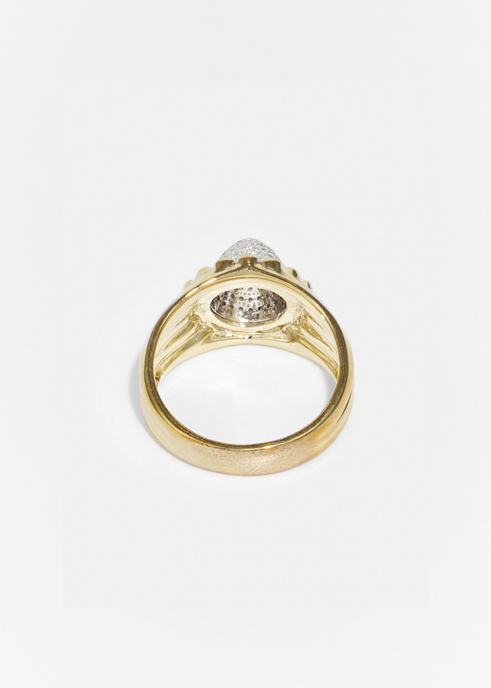 BAGUE CANNELEE DIAMANTS OR JAUNE