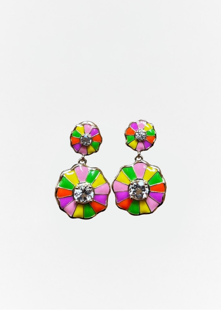 PAIRE DE BOUCLES D'OREILLE TARTELETTE OR JAUNE