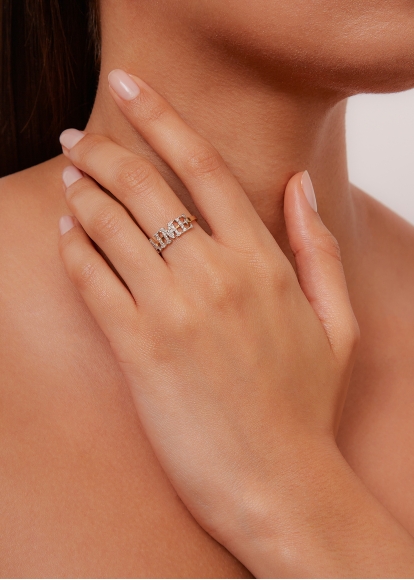BAGUE JE T'AIME DIAMANTS OR JAUNE