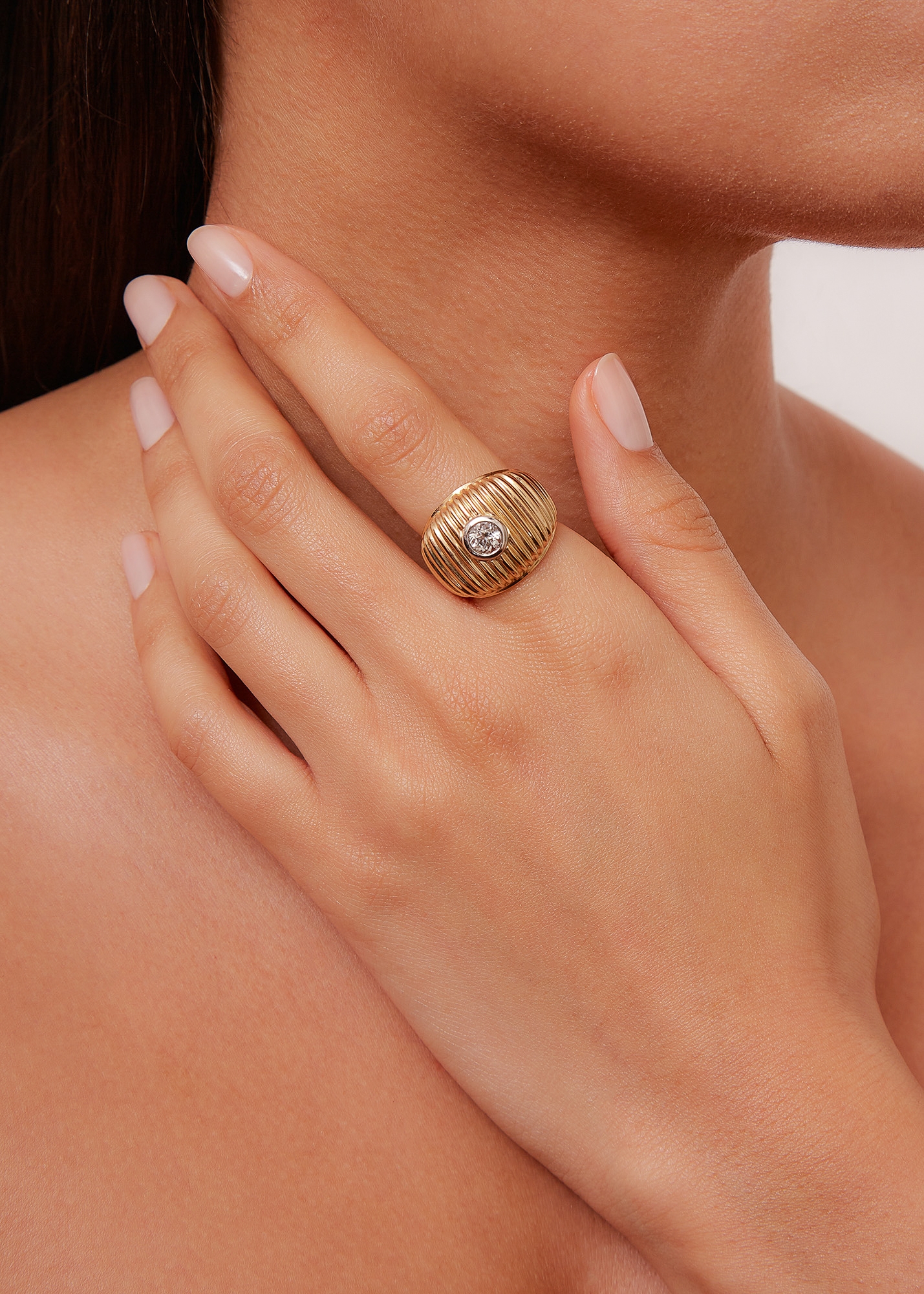 BAGUE MAXI BERLINGOT OR JAUNE