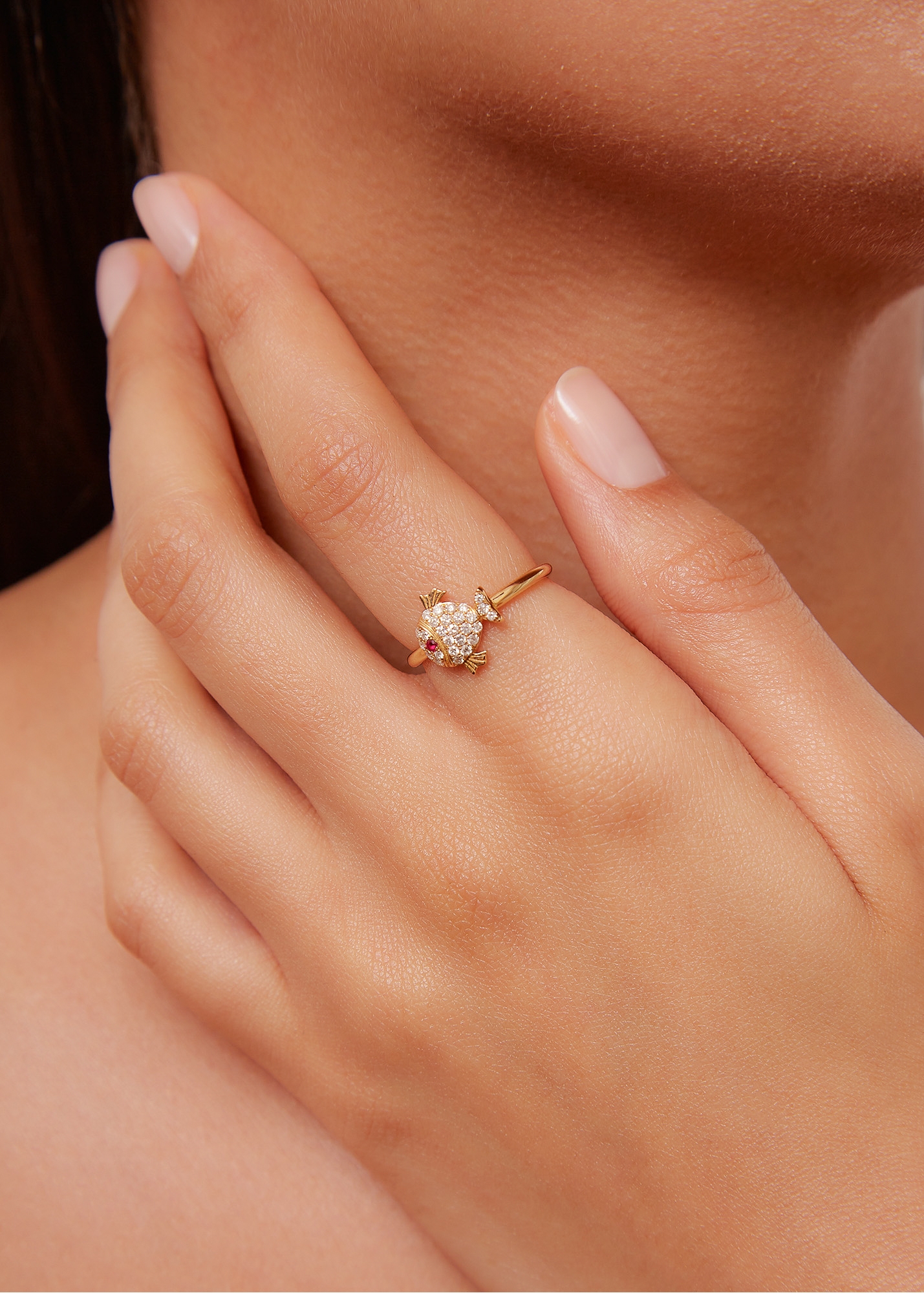 BAGUE PETIT POISSON OR JAUNE