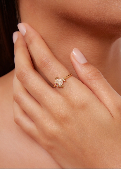 BAGUE PETIT POISSON OR JAUNE
