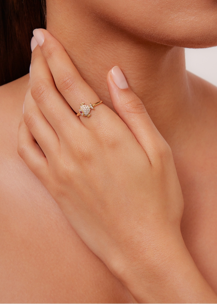 BAGUE PETIT POISSON OR JAUNE