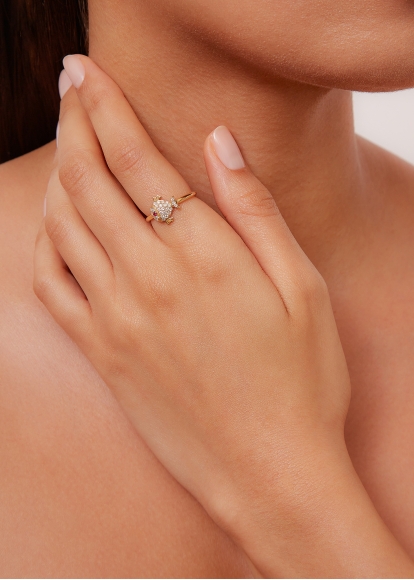 BAGUE PETIT POISSON OR JAUNE