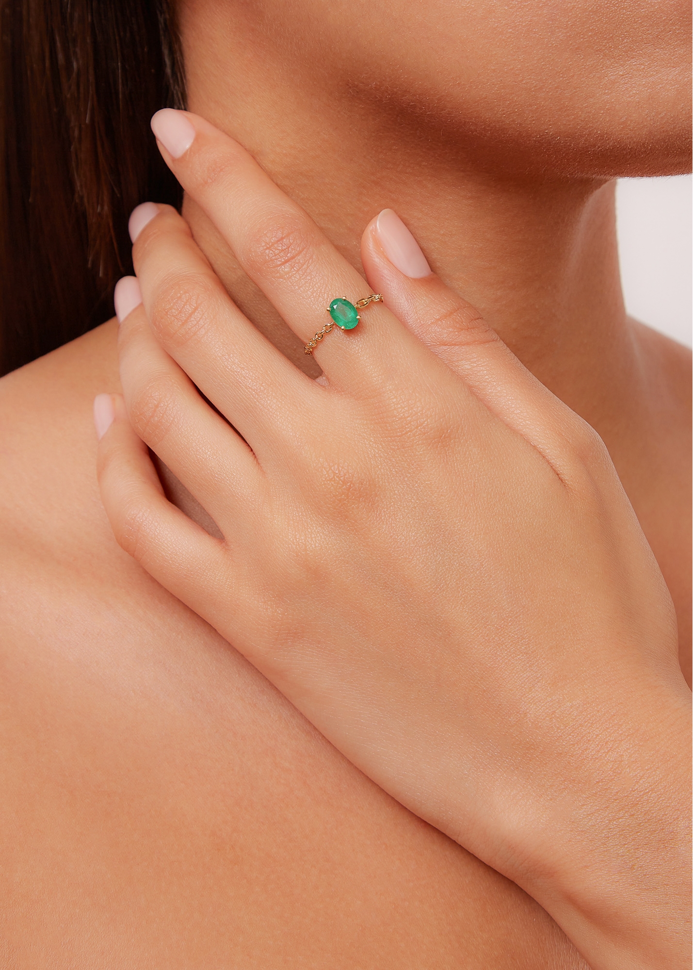 BAGUE SOLITAIRE ÉMERAUDE OR JAUNE