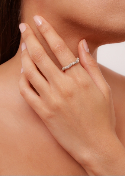 BAGUE TWISTÉE FULL DIAMANTS OR JAUNE