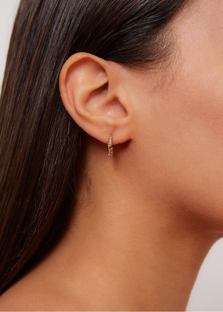 PAIRE DE CRÉOLES VAGUE RAINBOW PM OR JAUNE