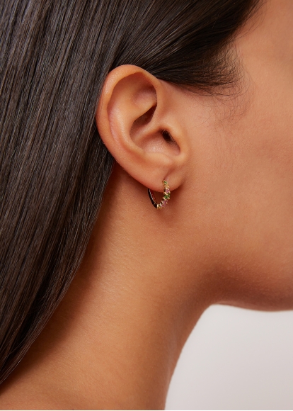 PAIRE DE CRÉOLES VAGUE RAINBOW PM OR JAUNE