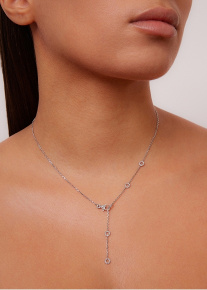 COLLIER MINI DONUTS DIAMANTS OR BLANC