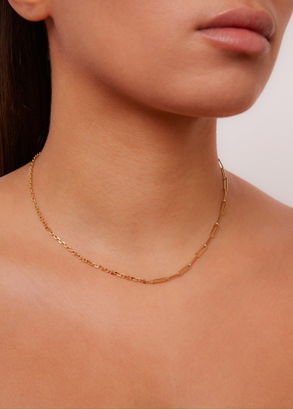 COLLIER SOLITAIRE NU GM OR JAUNE