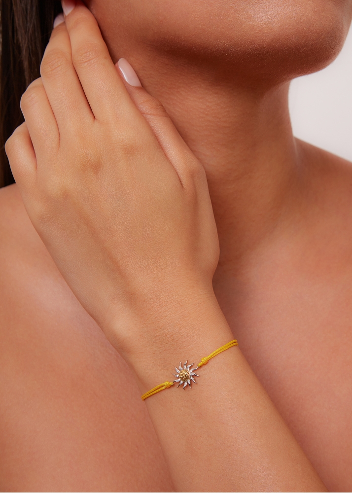 BRACELET FIL SOLEIL JAUNE 2 ORS