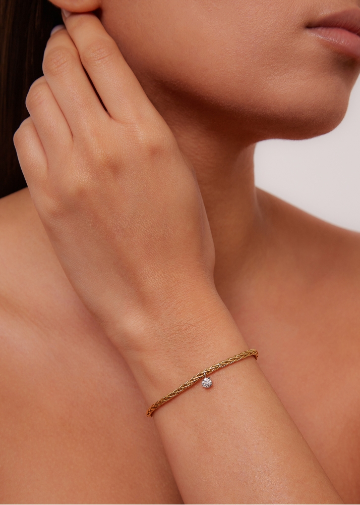 BRACELET PALMIER FLOTTANT DIAMANT OR JAUNE
