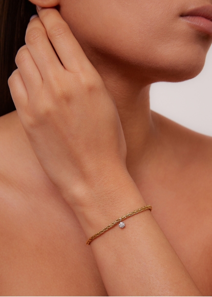 BRACELET PALMIER FLOTTANT DIAMANT OR JAUNE