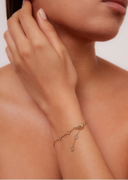 BRACELET MINI DONUTS DIAMANTS OR JAUNE