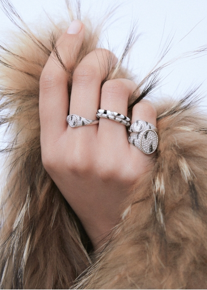 MINI ALLIANCE ZÈBRE DIAMANTS OR BLANC
