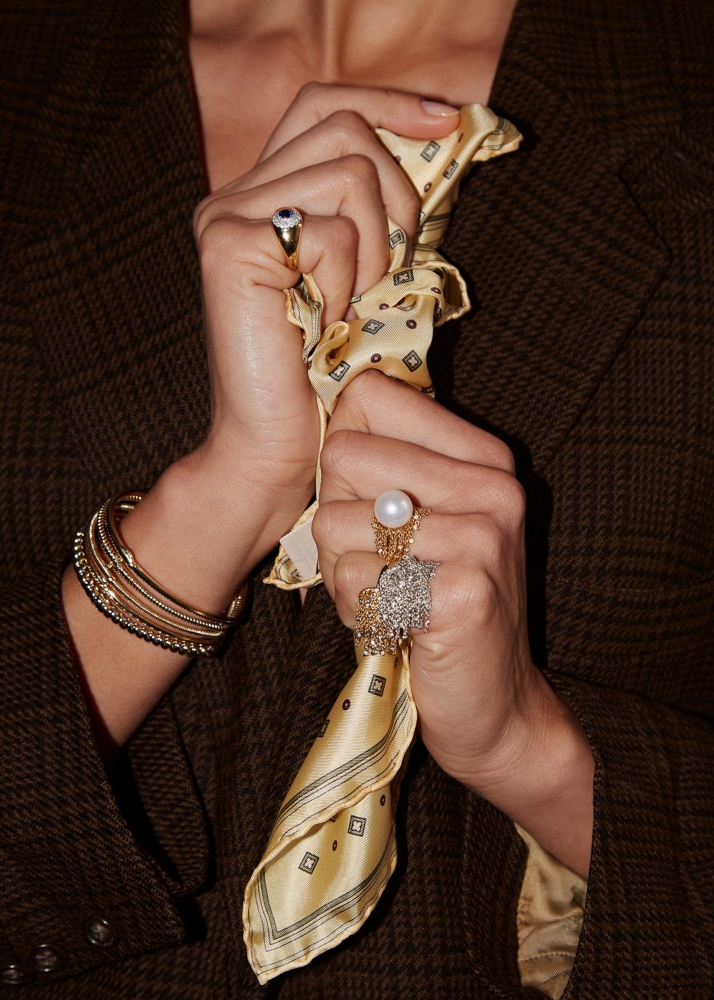 BAGUE POMPON PERLE OR JAUNE