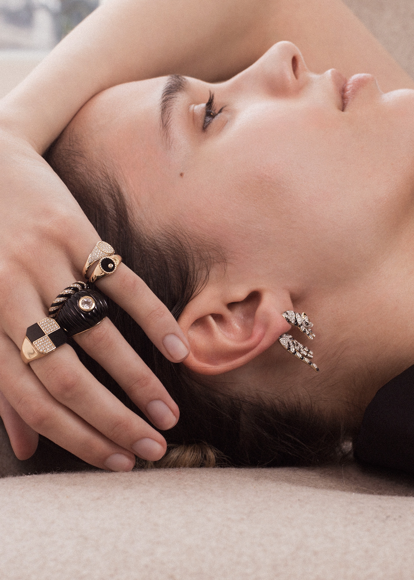 BAGUE MAXI BERLINGOT ONYX OR JAUNE