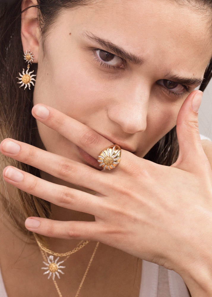 BAGUE DÔME SOLEIL OR JAUNE