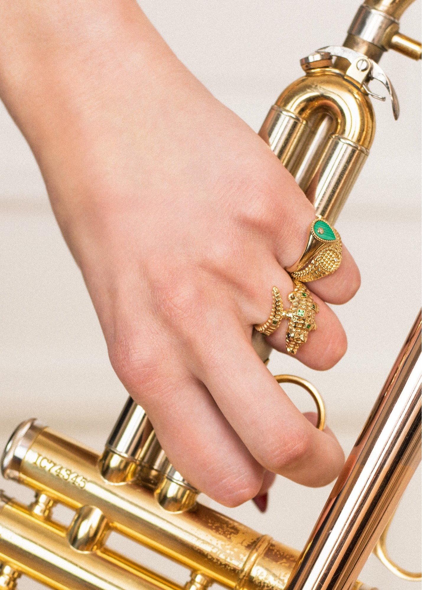 BAGUE CROCODILE OR JAUNE
