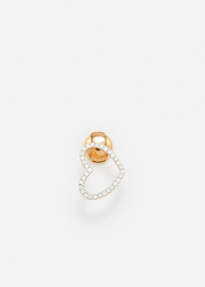 PUCE COEUR DIAMANTS OR JAUNE