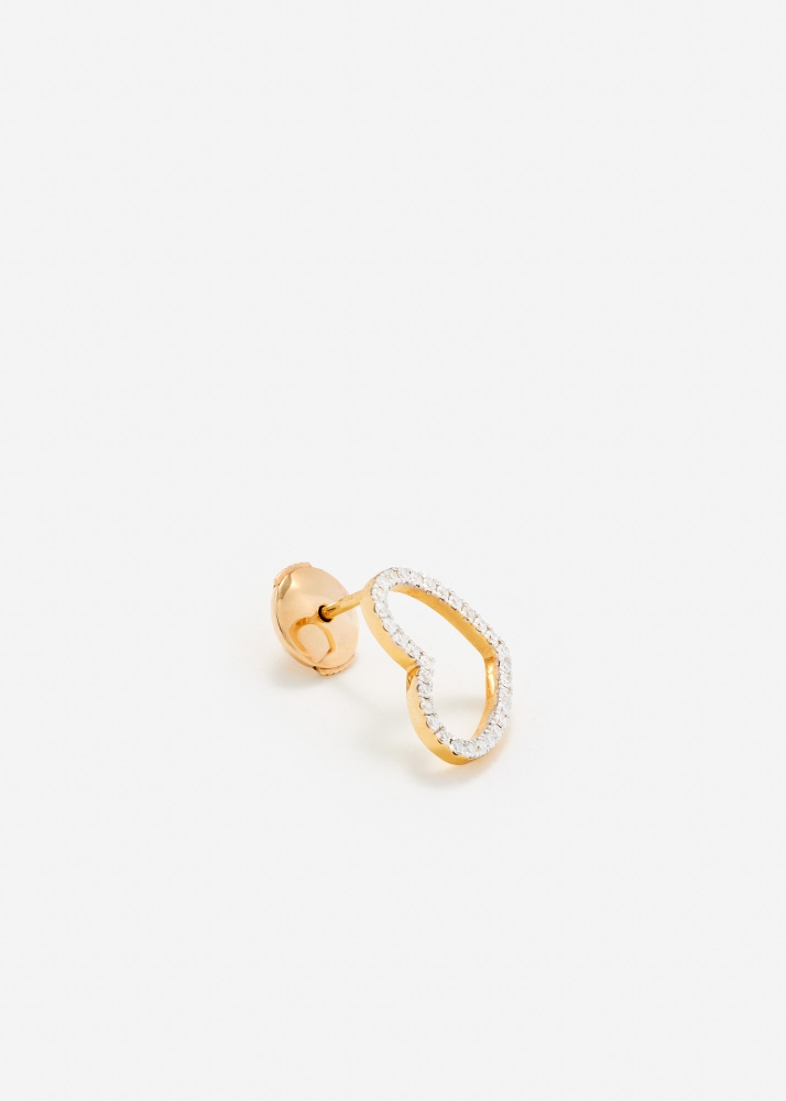 PUCE COEUR DIAMANTS OR JAUNE