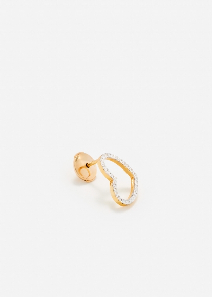 PUCE COEUR DIAMANTS OR JAUNE