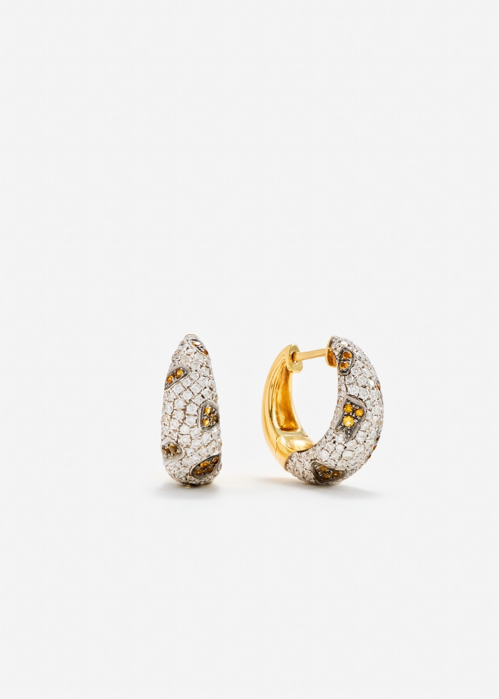 PAIRE DE CRÉOLES LÉOPARD GM DIAMANTS OR JAUNE