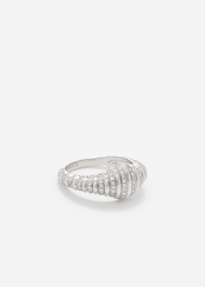 NANO CHEVALIÈRE OVALE BERLINGOT DIAMANTS OR BLANC
