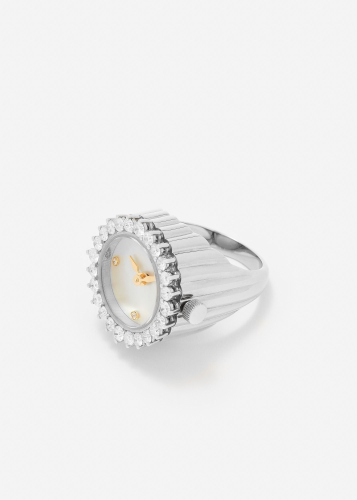 BAGUE MONTRE L'HORLOGE LIMITED EDITION ARGENT
