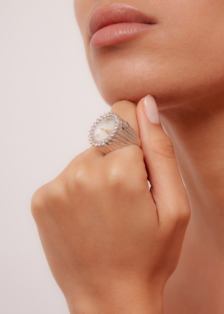 BAGUE MONTRE L'HORLOGE LIMITED EDITION ARGENT