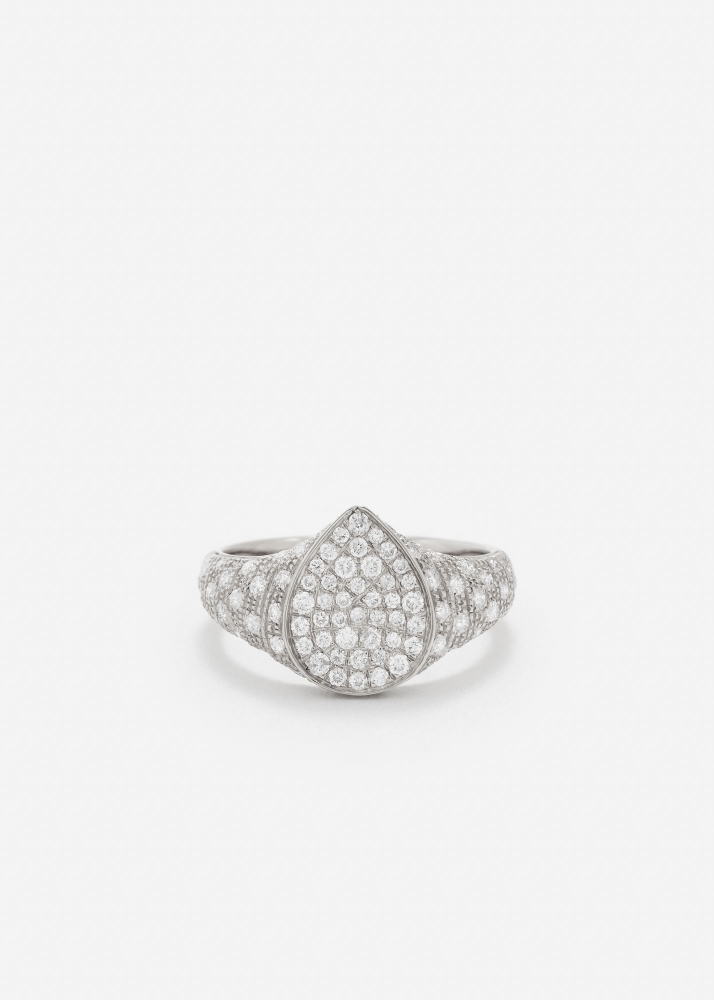 MINI CHEVALIÈRE POIRE DIAMANTS OR BLANC